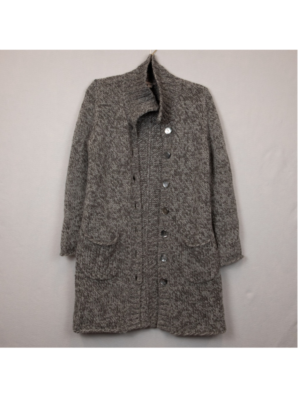 J. Jill grey marled alpaca wool blend cardigan-S